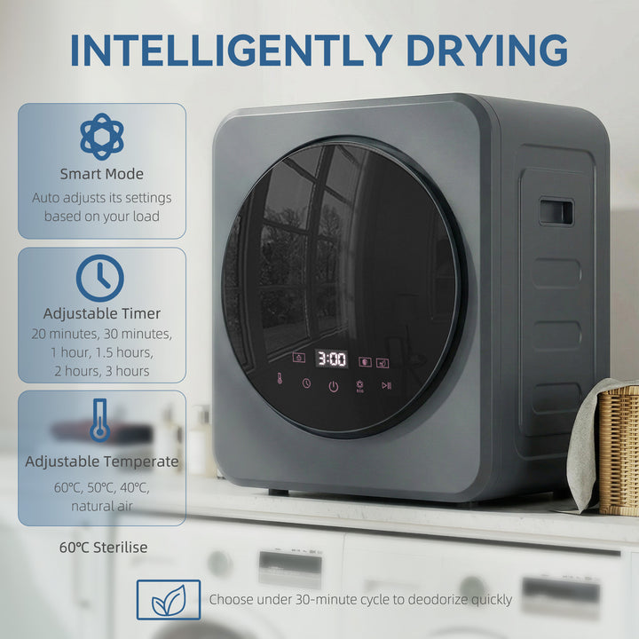 Vented Tumble Dryer, 4 kg Front Tumble Dryer with Stainless Steel Tub,