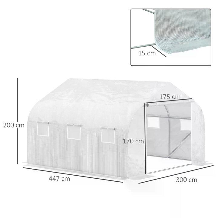 Outsunny 4.5 x 3 x 2m Greenhouse Replacement Cover Reinforced Gardening Plant Cover for Walk