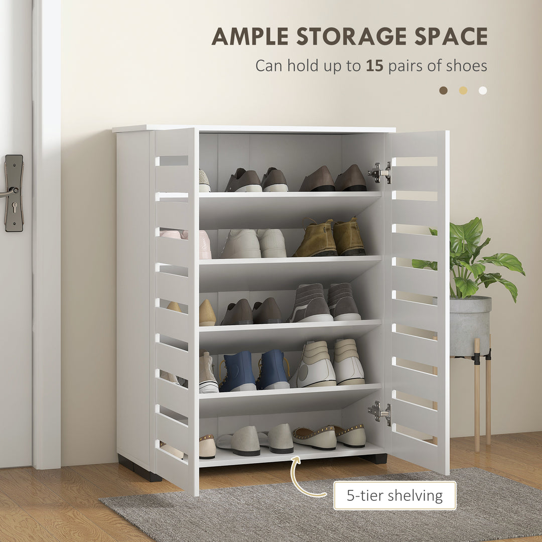 Narrow Shoe Cabinet for Entryway, 5-Tier Slim Shoe Storage Cabinet wit