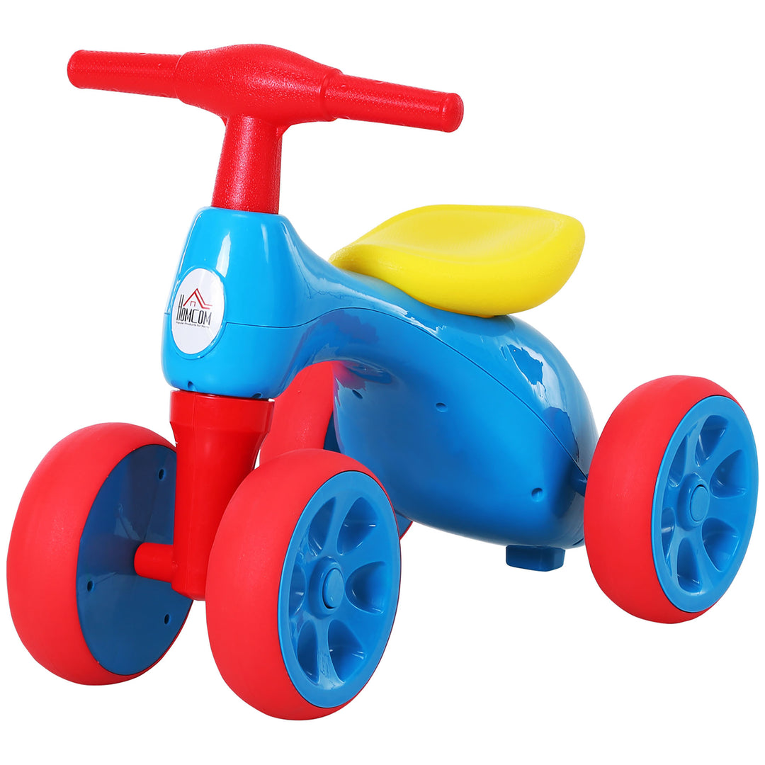 Baby Balance Bike Toddler Training Walker Smooth Rubber Wheels Ride on Toy Storage Bin Gift for Boys Girls Blue Red