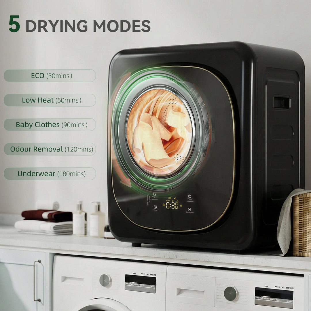 4kg Vented Tumble Dryer with 5 Drying Mode, 800W Compact Freestanding 