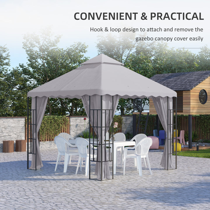Outsunny Replacement Gazebo Canopy Cover 3x3m, Dual
