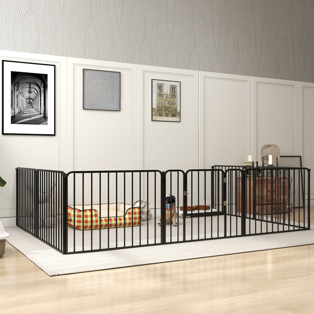 PawHut 8 Panels Heavy Duty Dog Pen, 60cm Height Pet Playpen for Indoor Outdoor, Small Dogs