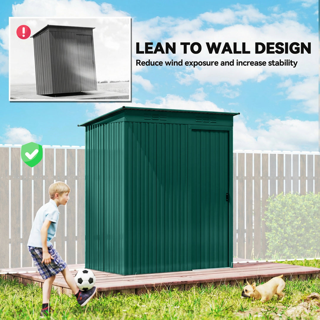 5 x 3.5ft Metal Garden Storage Shed with Effortless Assembly and 2 Pai