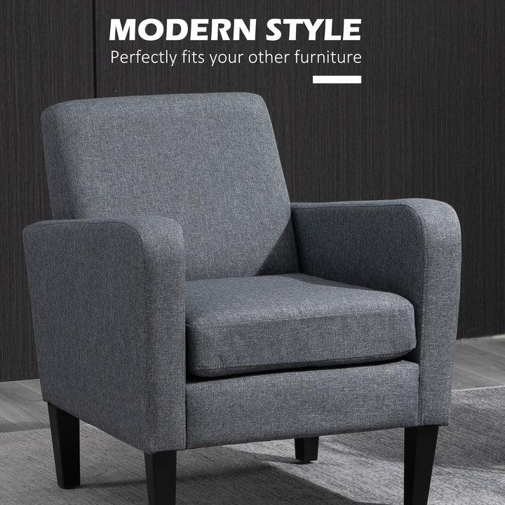 HOMCOM Linen Single Armchair, with Padded Seat - Grey | Aosom UK