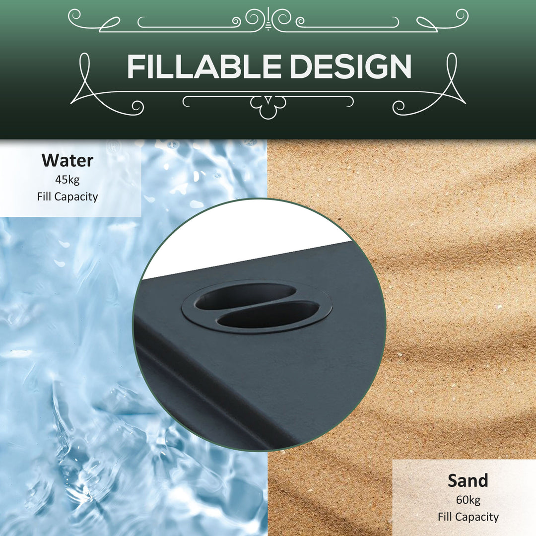 60kg Water/Sand Fillable Parasol Base, with Wheels - Black