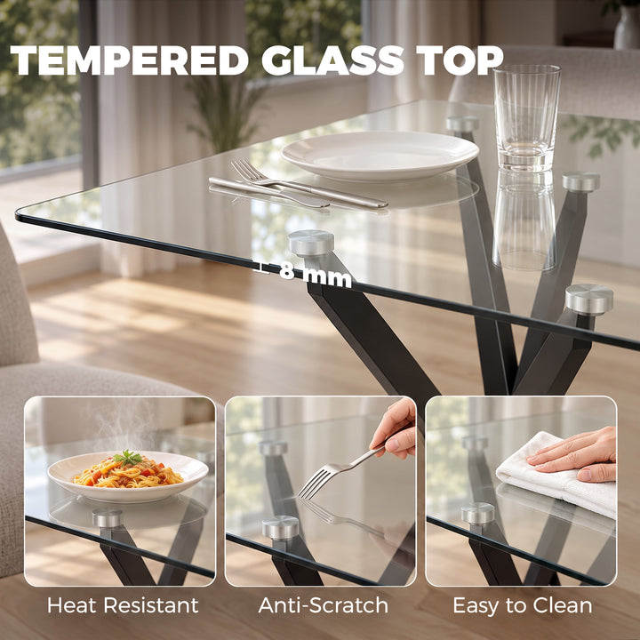 Rectangular Dining Table for 6 People, 120cm Modern Kitchen Table - view 5