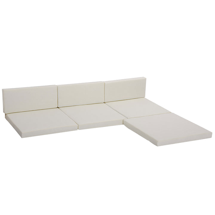 Outdoor Cushion Pad Set for Rattan Furniture, 7 Piece Garden Furniture Cushions ONLY, Cream