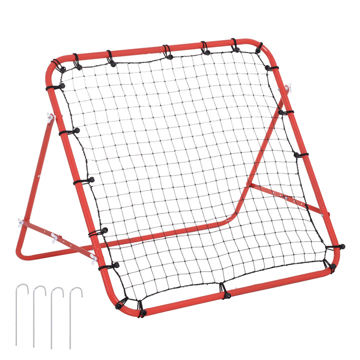 HOMCOM Rebounder Net W/PE Mesh Metal Tube, 96W x 80D x 96Hcm- Red and Black | Aosom UK