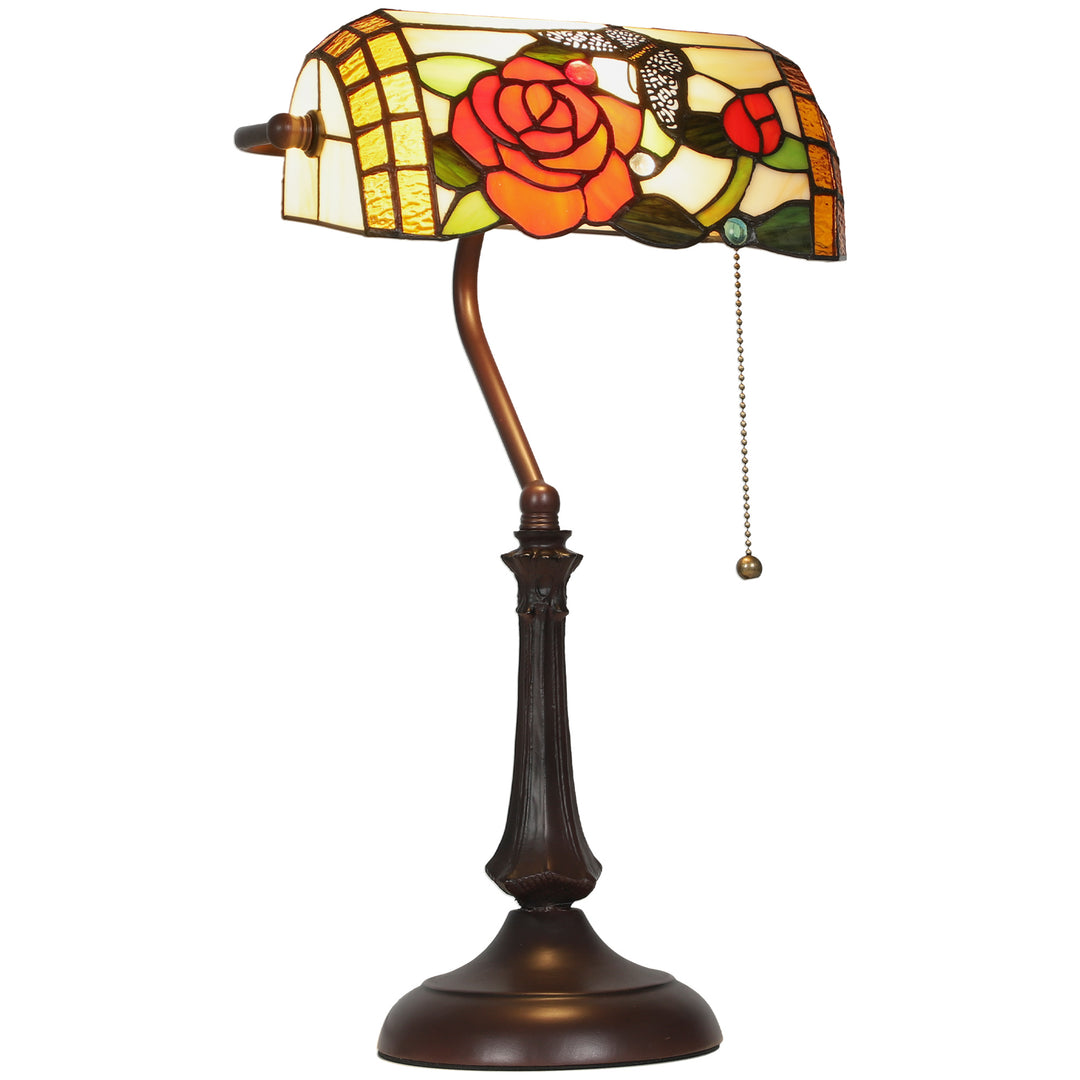 MCL Tiffany-Style Rose and Butterfly Table Lamp - Multi