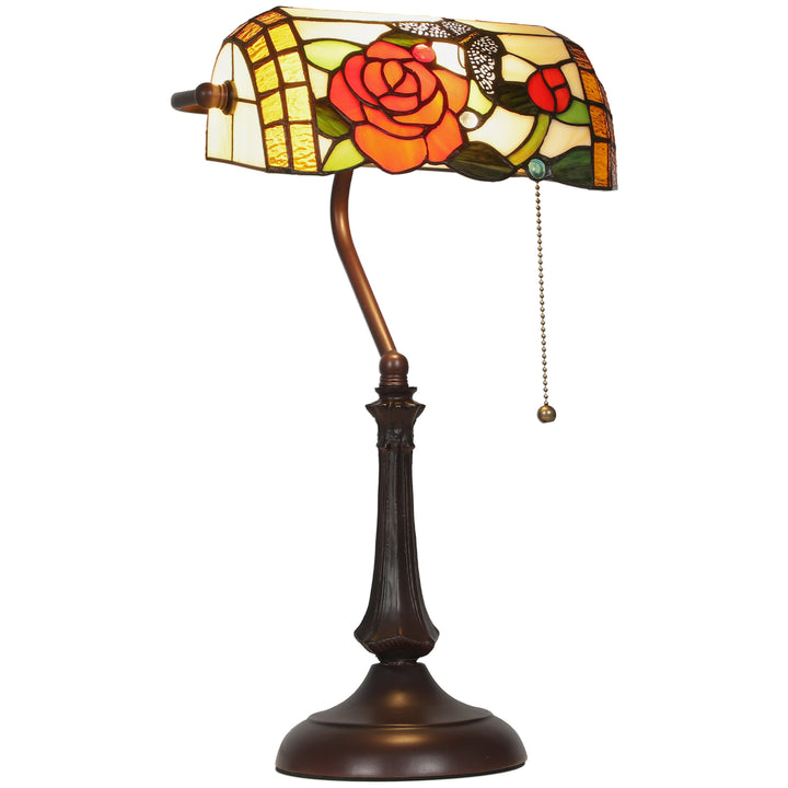 MCL Tiffany-Style Rose and Butterfly Table Lamp - Multi