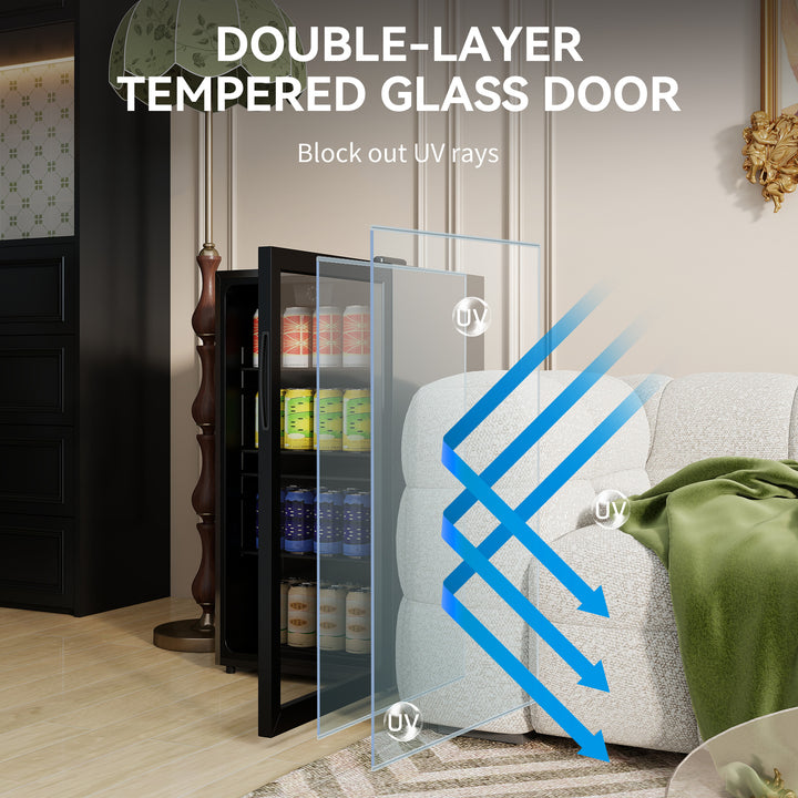 93L Drinks Fridge, 115 Can Freestanding Beer Fridge with Glass Door, Adjustable Shelves, LED Light, for Beer Soda