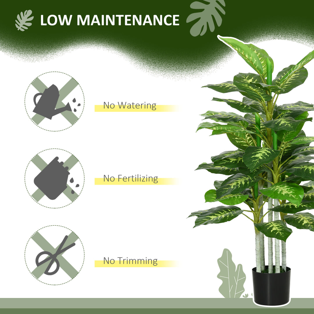 Artificial Evergreen Tree Fake Decorative Plant in Nursery Pot for Indoor Decor, 120cm