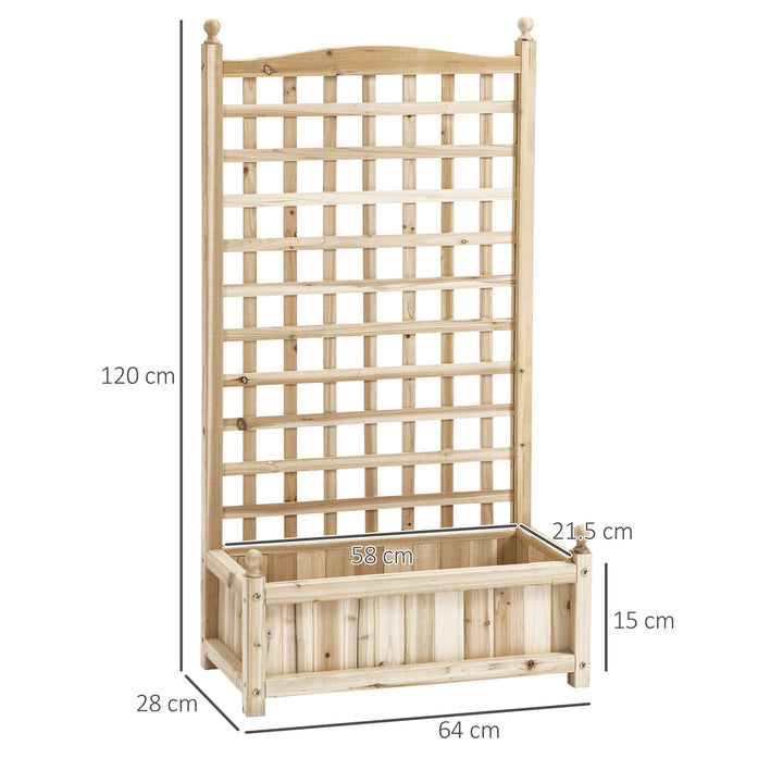 MCL Garden Planters with Trellis for Climbing Vines, Wood Raised Beds for Garden, Flower Pot, Indoor Outdoor, Natural