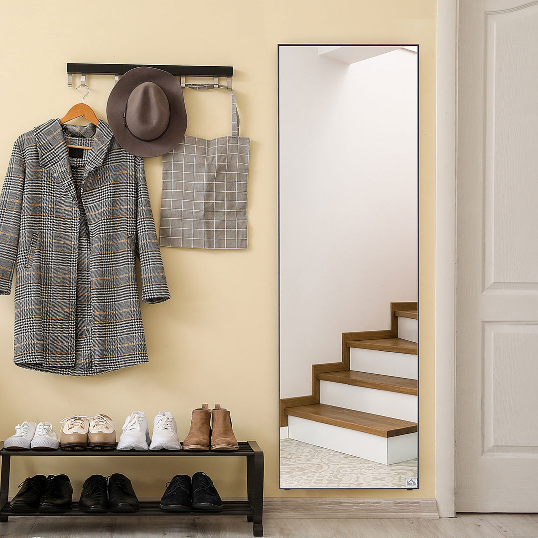 MCL Full Length Dressing Mirror, Floor Standing or Wall Hanging, Aluminium Alloy Framed Full Body Mirror for Bedroom, Living Room, 50 x 161.5cm, Black