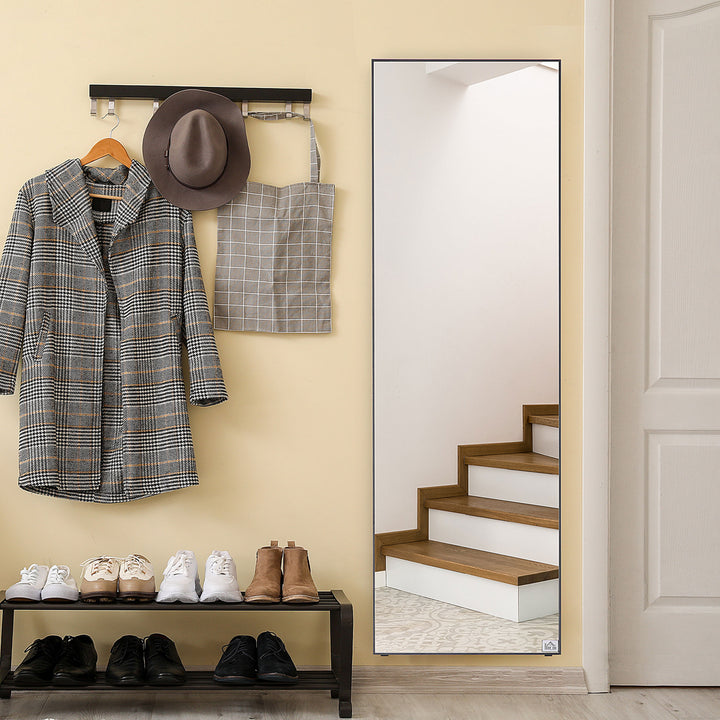 MCL Full Length Dressing Mirror, Floor Standing or Wall Hanging, Aluminium Alloy Framed Full Body Mirror for Bedroom, Living Room, 50 x 161.5cm, Black