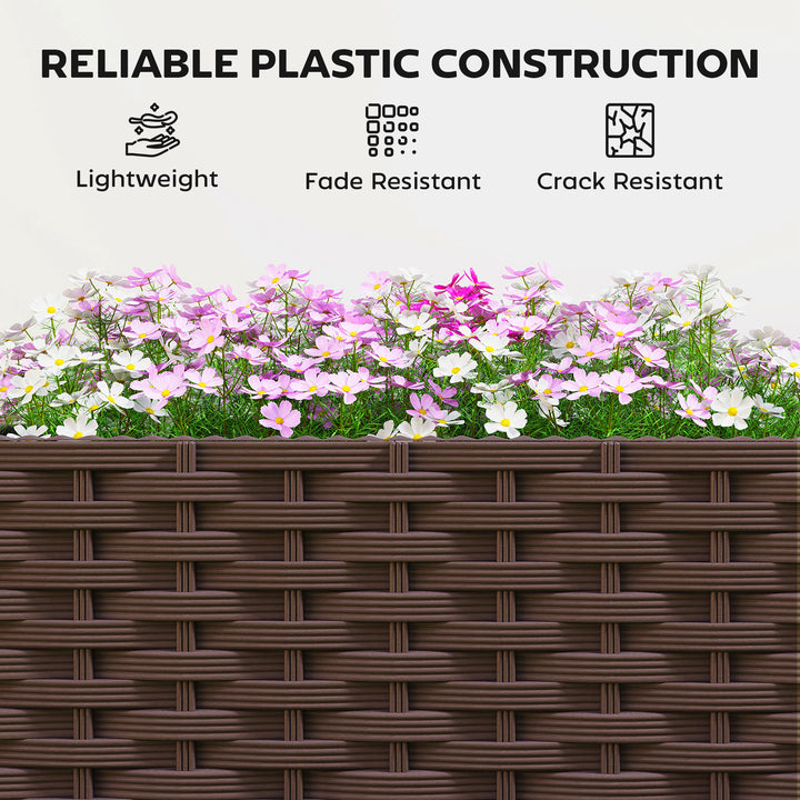 Plastic Raised Planter with Trellis, Self Watering Raised Bed for Gard