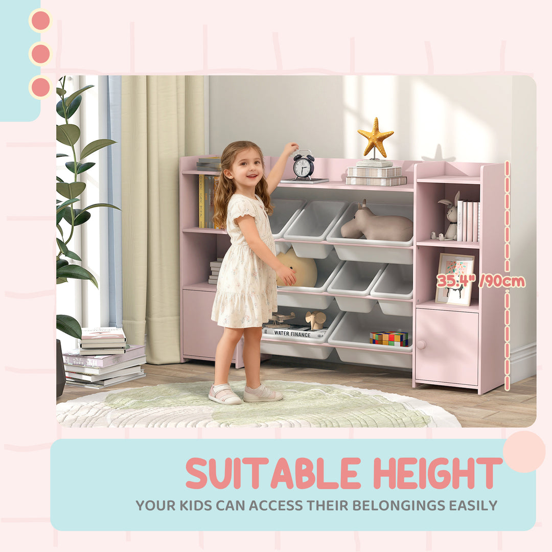 Kids Toy Organizers and Storage with 8 Removable Storage Bins and Book