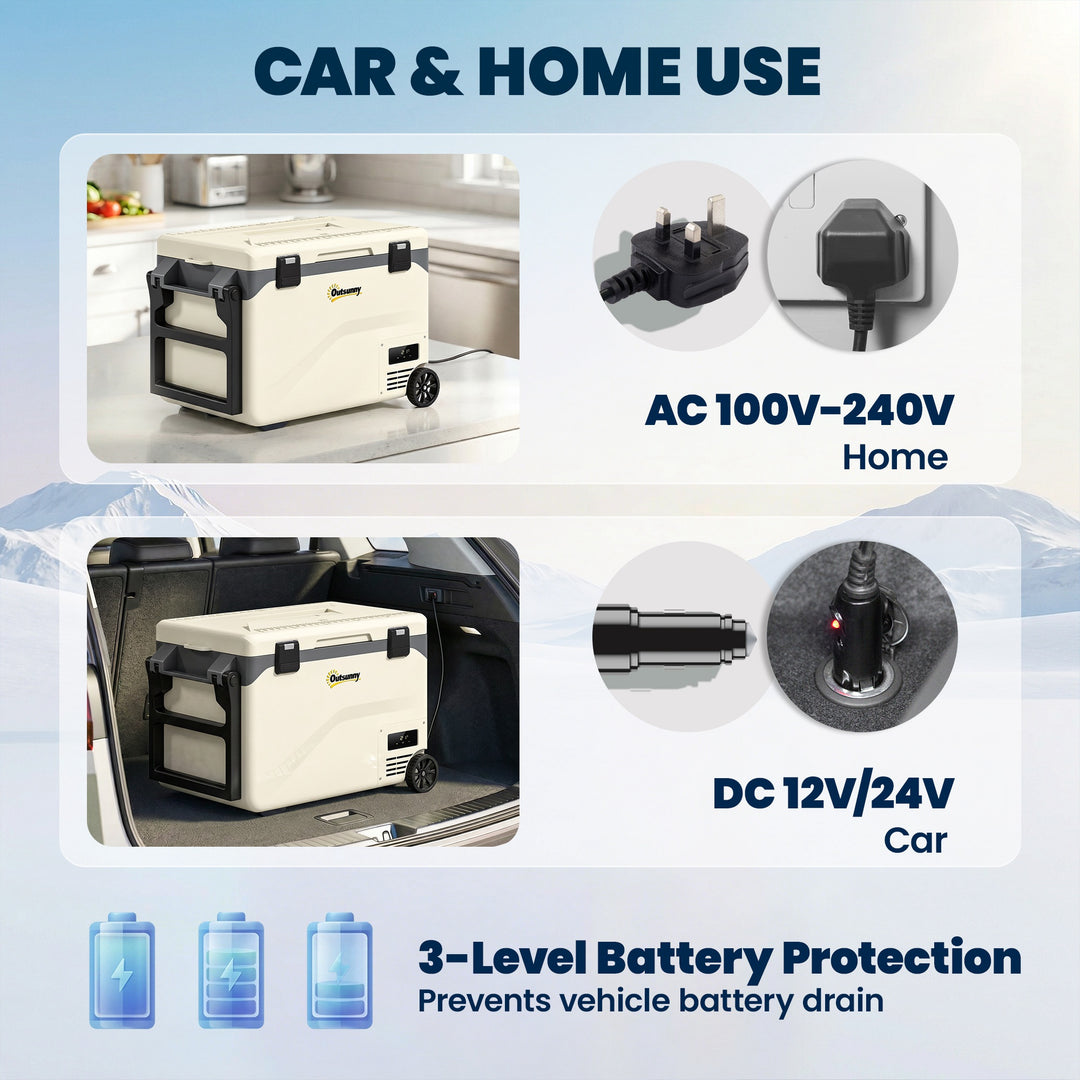 42.5L Compressor Car Fridge Freezer, Camping Refrigerator with App Con