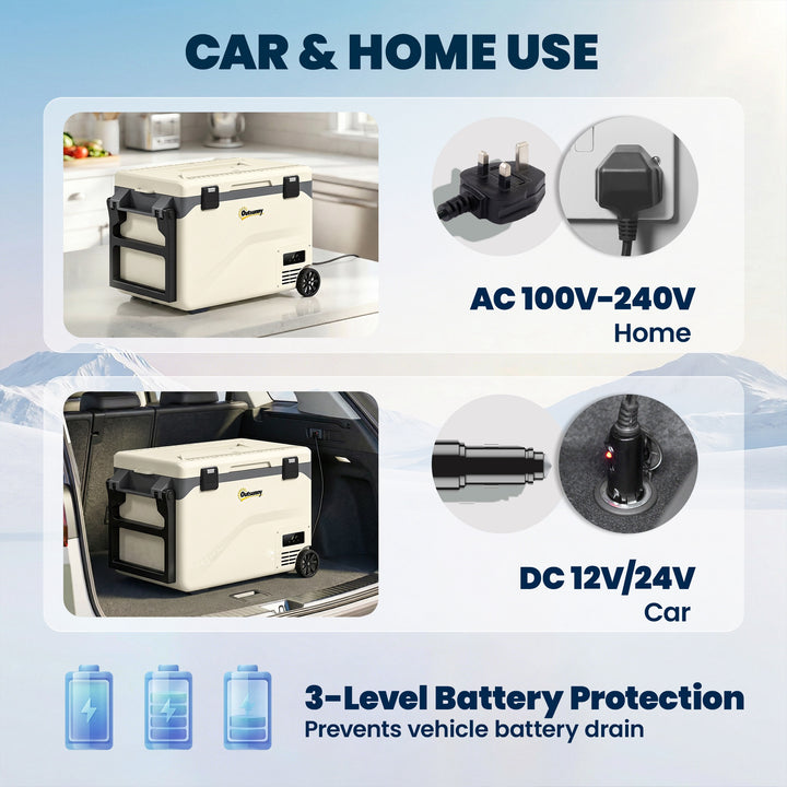 42.5L Compressor Car Fridge Freezer, Camping Refrigerator with App Con