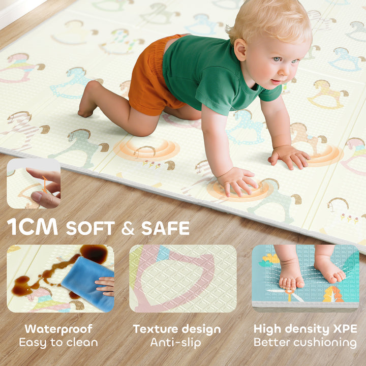 MCL Foldable Double-Sided Baby Play Mat, for Toddlers, Bedrooms, Nurseries, Playrooms