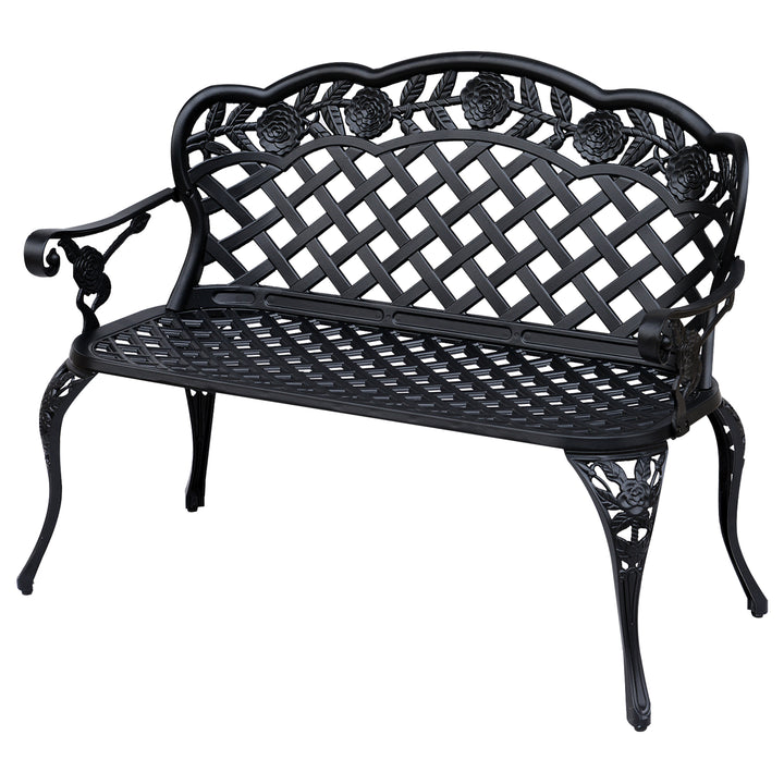 MCL Garden Bench, Cast Aluminium, 107Lx58Wx85H cm-Black