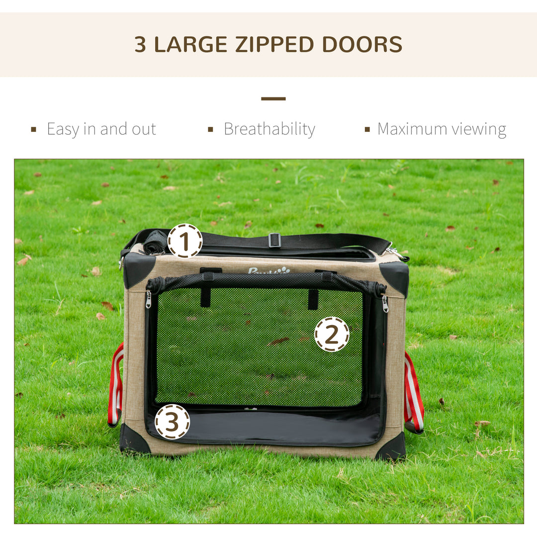 MCL Foldable Pet Carrier, with Cushion, for Small Dogs and Cats