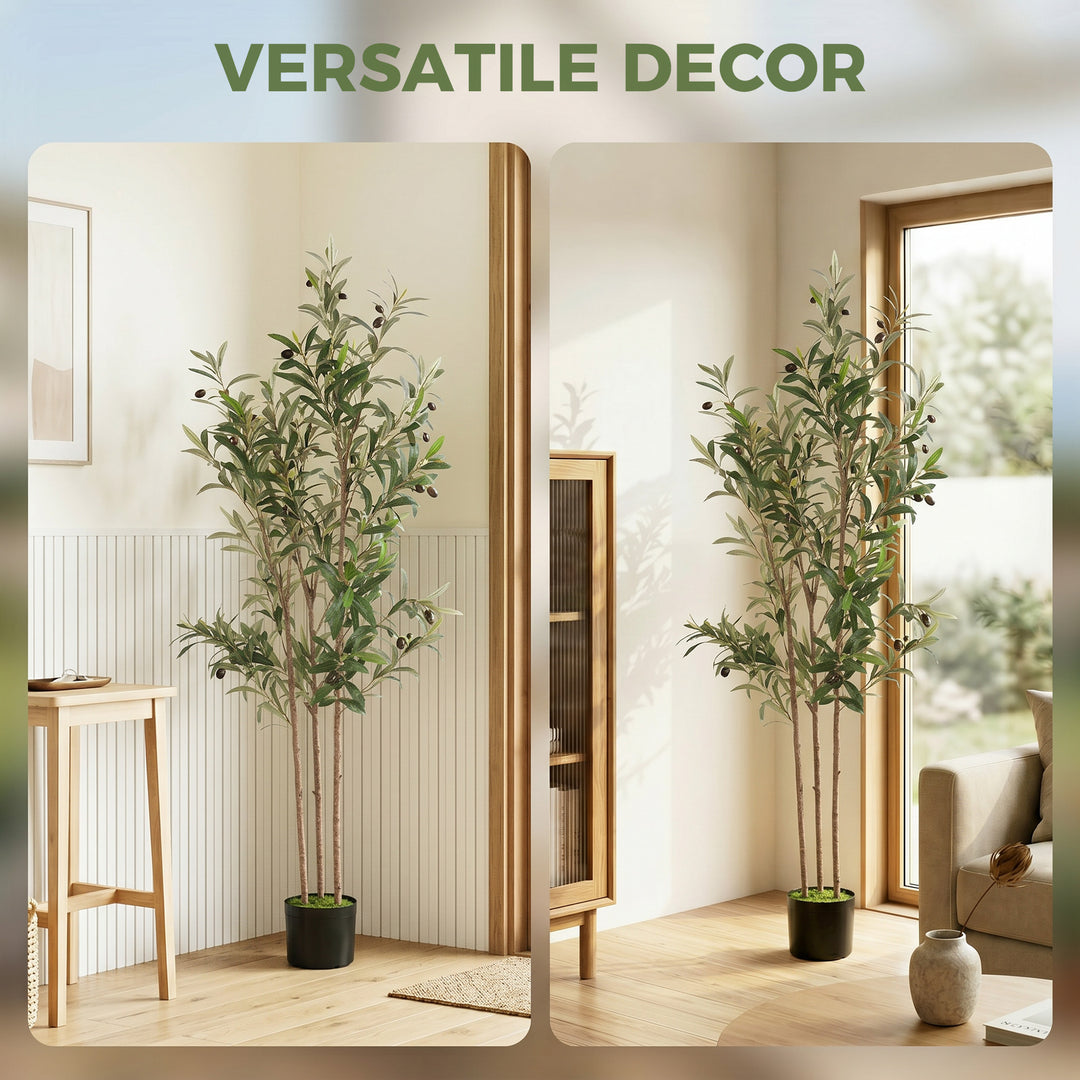 Decorative Artificial Plant, 148 cm Silk Olive Tree with 553 Leaves in