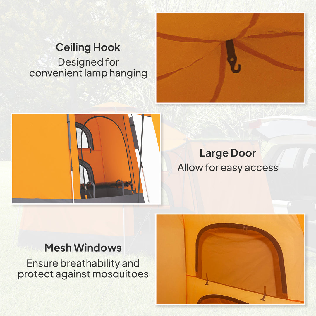 Automatic Pop Up Camping Tent, Instant Setup 2-4 Man Tent with Mesh Windows, Waterproof & UV30+, Portable with Carry Bag for Fishing, Hiking, Backpacking, Orange