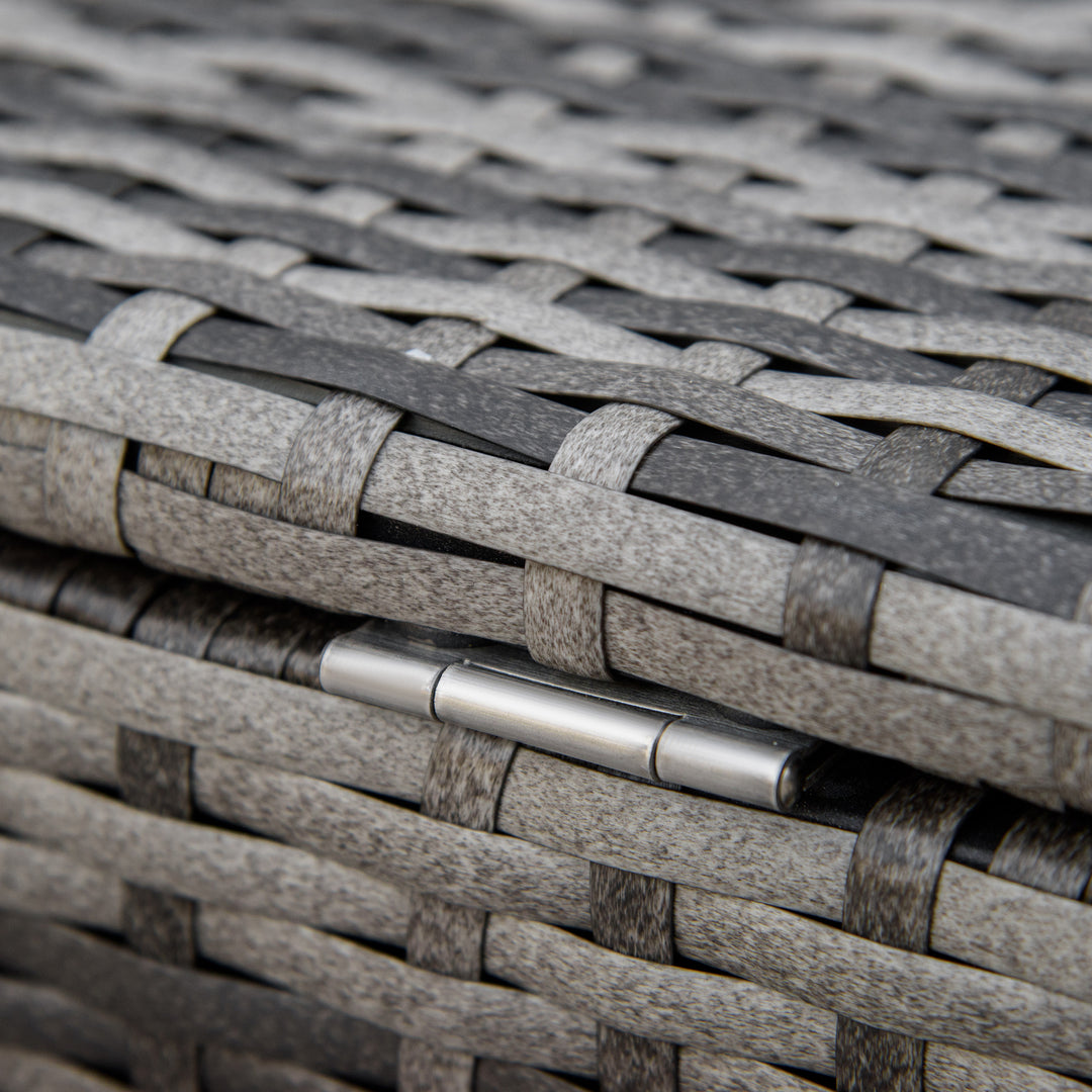 MCL 6PC Rattan Corner Sofa Set Wicker 4 Seater Garden Storage Coffee Table Conversation Ottoman Outdoor Weave Furniture w/ Cushion Grey