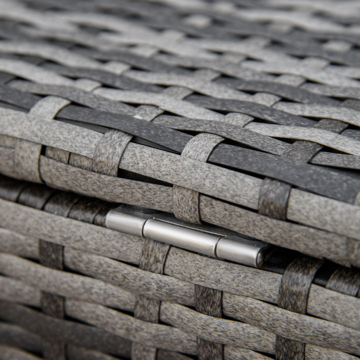 MCL 6PC Rattan Corner Sofa Set Wicker 4 Seater Garden Storage Coffee Table Conversation Ottoman Outdoor Weave Furniture w/ Cushion Grey