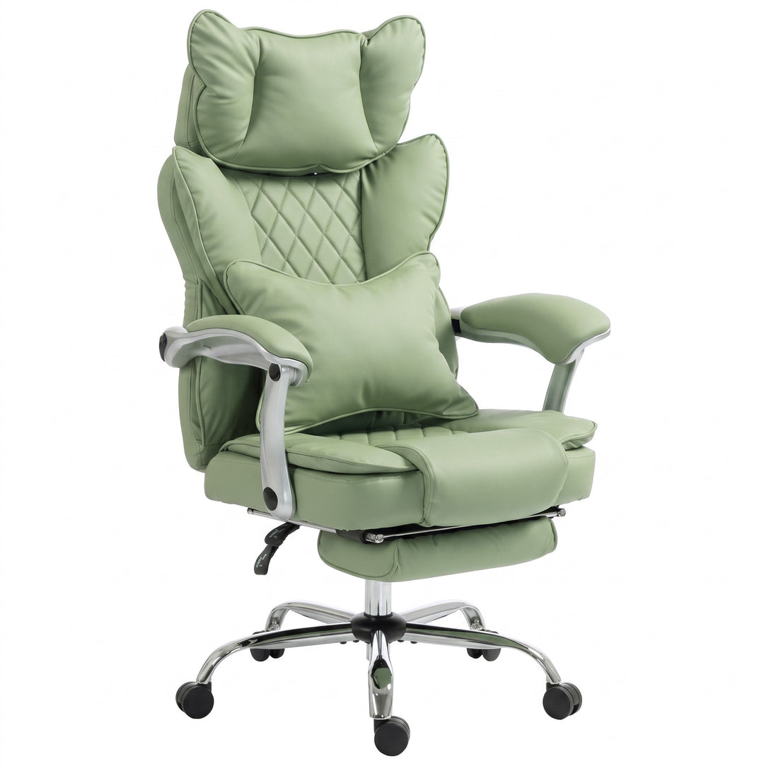 Executive Office Chair, PU Big and Tall Office Chair 180 kg with Wide - Light Green