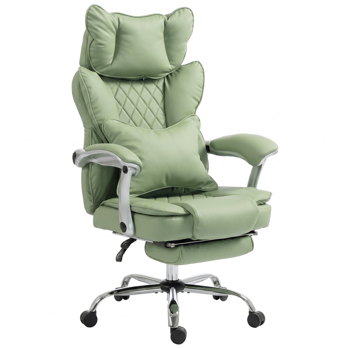 Executive Office Chair, PU Big and Tall Office Chair 180 kg with Wide - Light Green