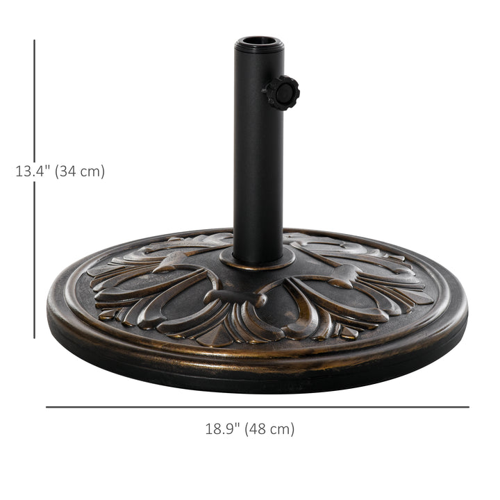 MCL 13kg Round Umbrella Base Outdoor Parasol Base Weight Stand Holder for Outdoor Garden Bronze Tone