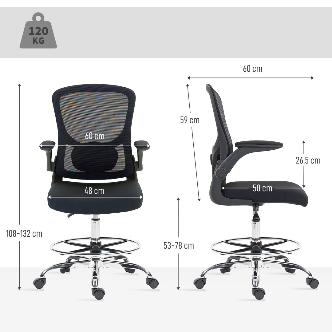 MCL Draughtsman Chair, with Adjustable Lumbar - Black