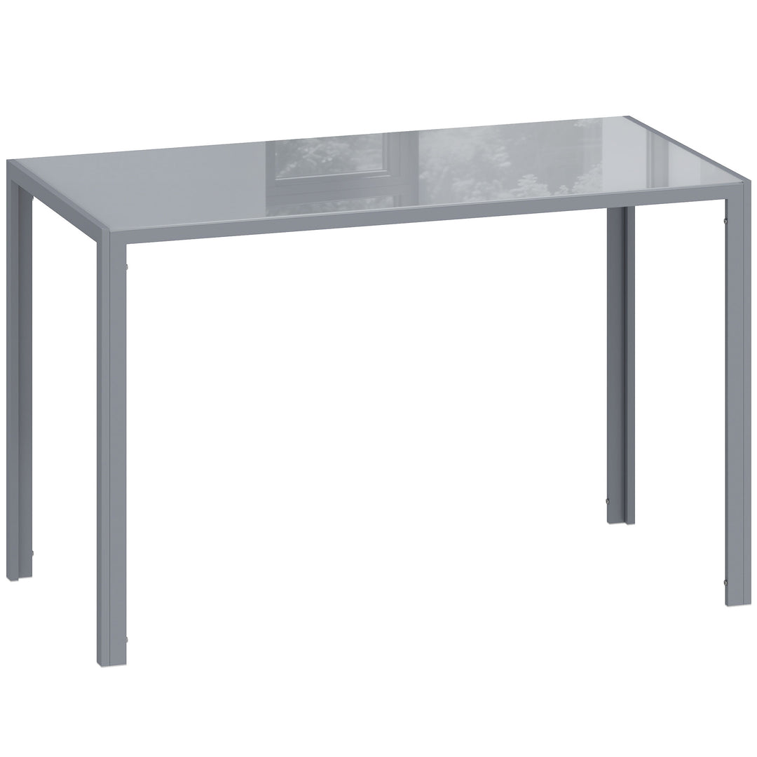 120cm Dining Table, Rectangle 4 Seater Kitchen Table with Tempered Gla