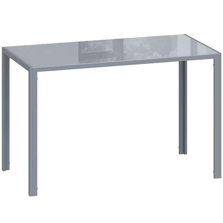 120cm Dining Table, Rectangle 4 Seater Kitchen Table with Tempered Gla