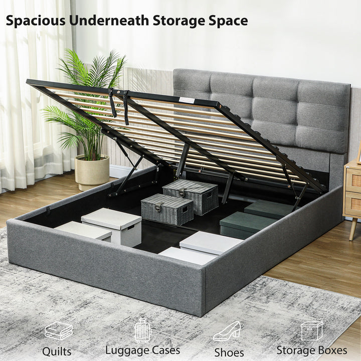 MCL 5ft King Ottoman Bed with Gas Lift Storage - Grey