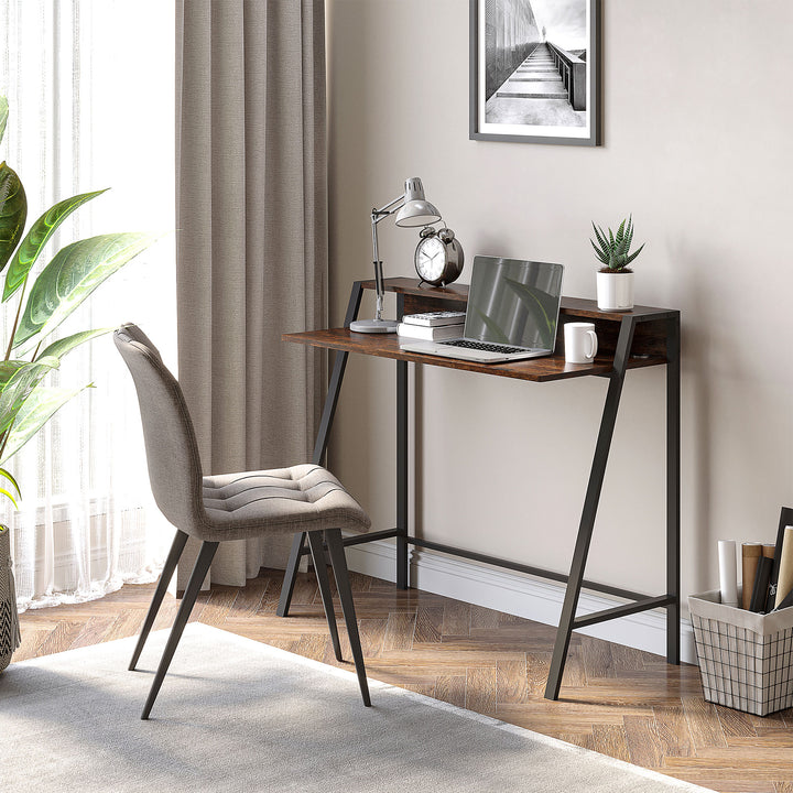 Writing Desk Computer Table Home Office PC Laptop Workstation Storage Shelf 100L x 45W cm Rustic Brown