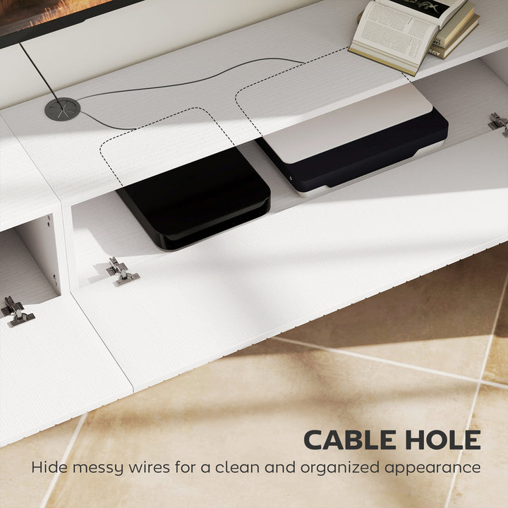 80cm Floating TV Stand, Wall Mount TV Unit with Cable Management Hole,