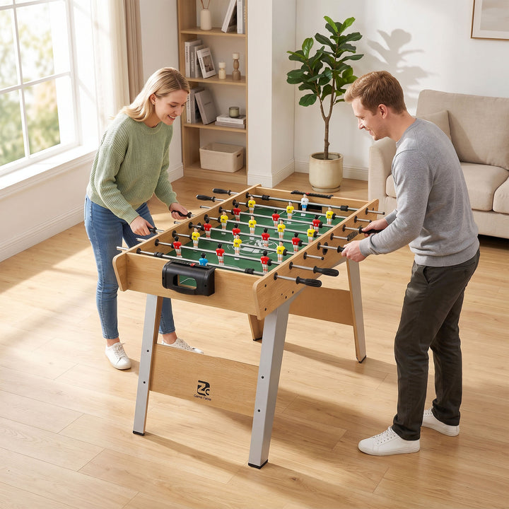 4ft Table Football, Foosball Game Table with 22 Players, 2 Balls and M