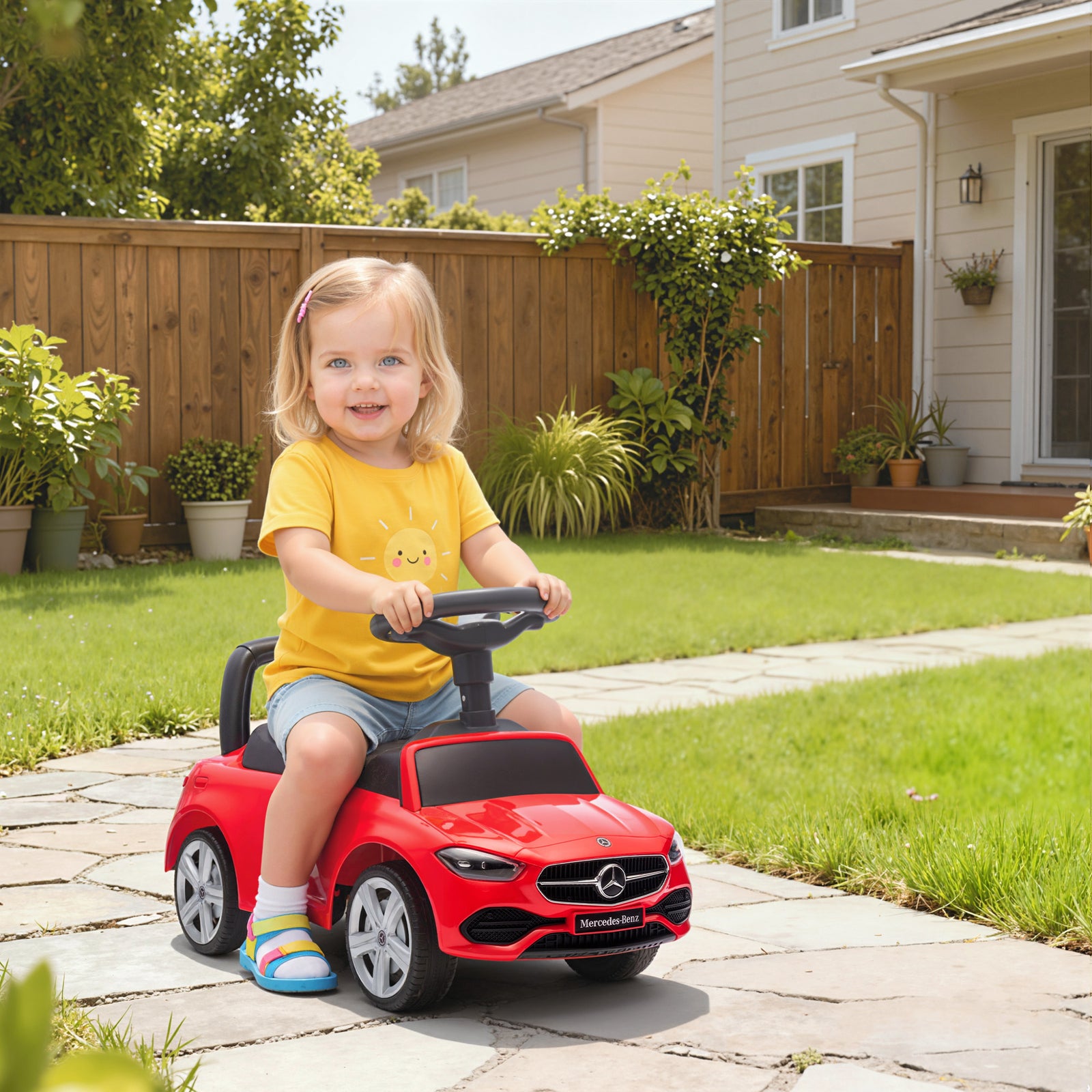Official Mercedes-Benz Ride On Car, Foot to Floor Sliding Walker with 
