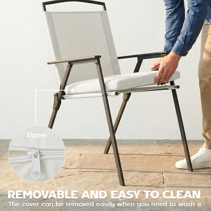 Outdoor Seat Cushions Set of 2 with Ties, Waterproof Garden Seat Pads,