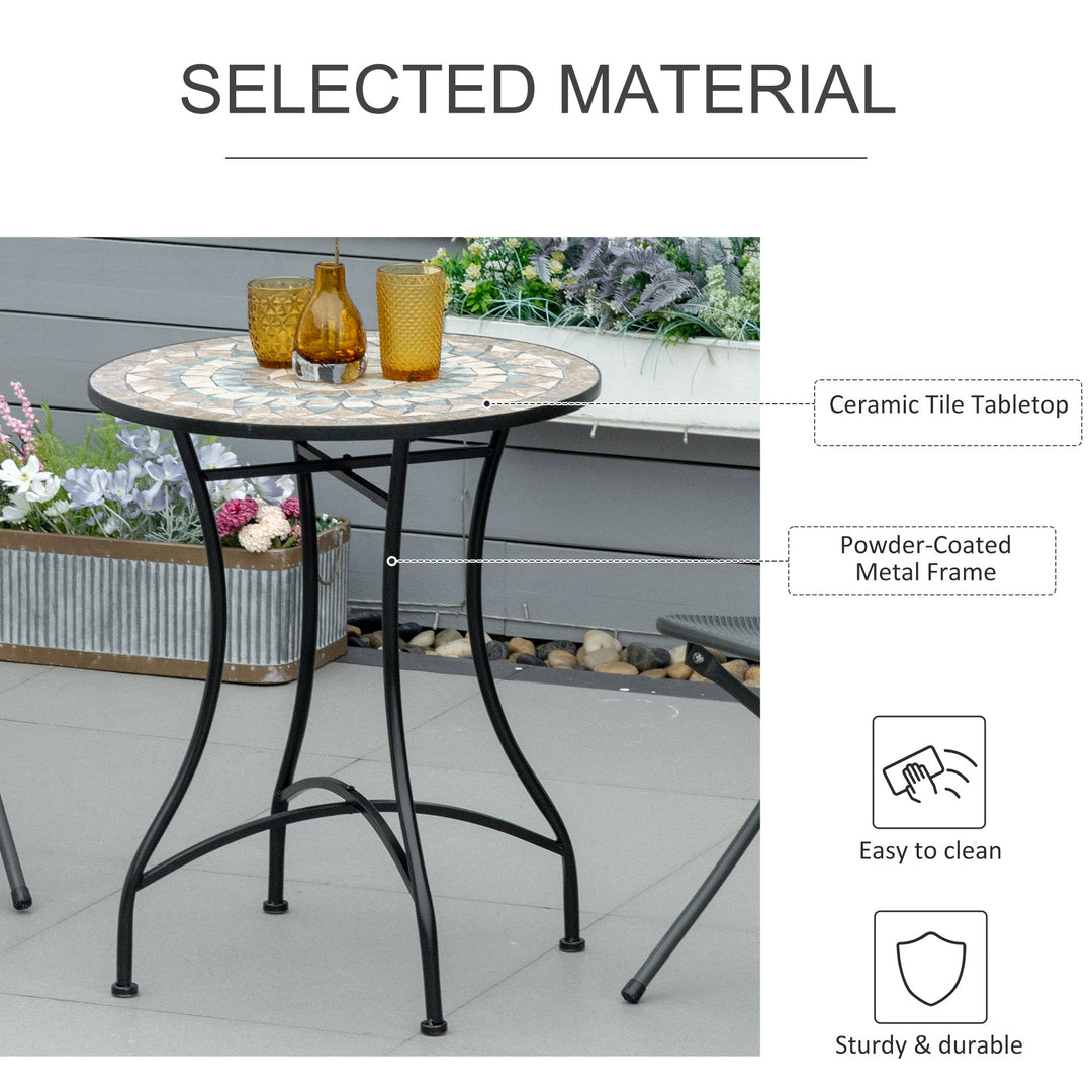 MCL 60cm Mosaic Outdoor Patio Table - Green