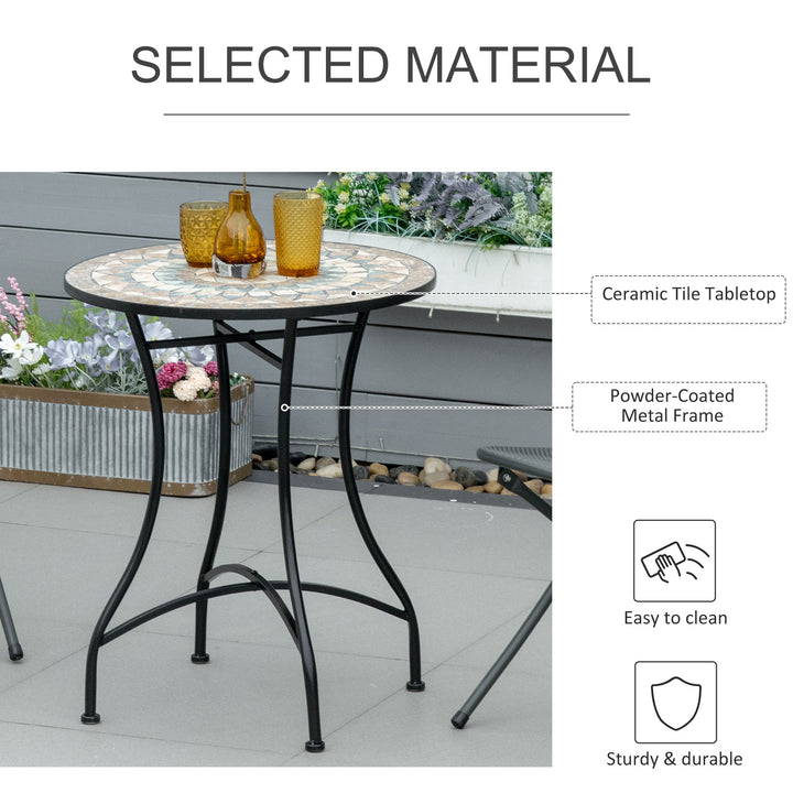 MCL 60cm Mosaic Outdoor Patio Table - Green