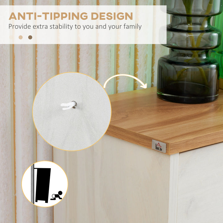 MCL Narrow Shoe Cabinet, Slim Shoe Storage Cabinet with 3 Flip Drawers and Adjustable Shelves, 12 Pair of Shoes Organizer for Hallway, Entryway, Cream White