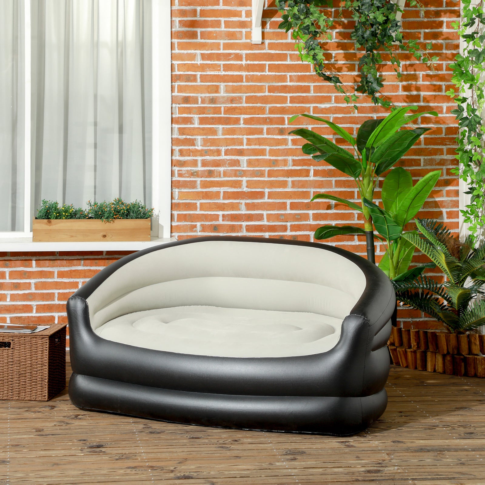 Double Inflatable Seat - Grey/Black
