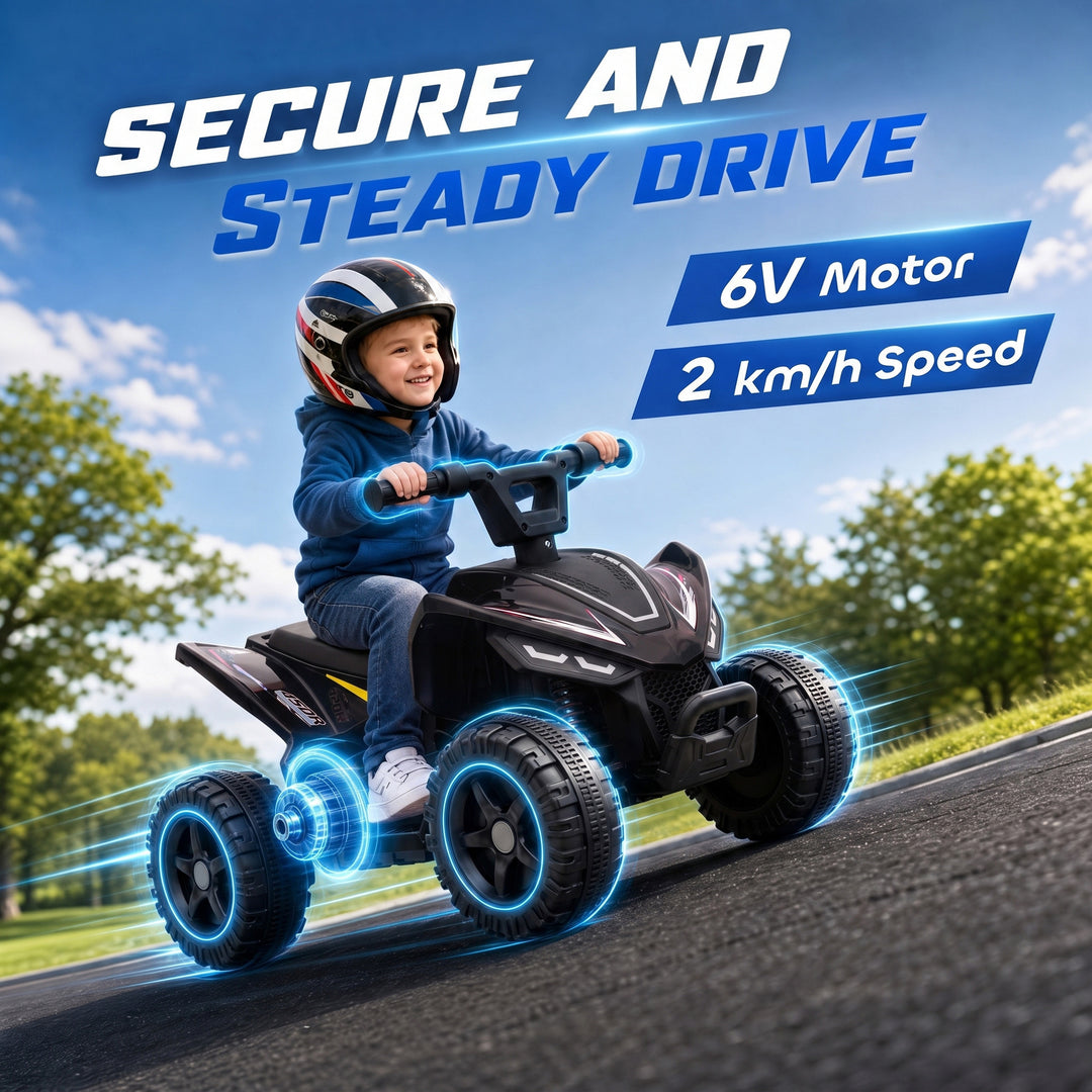 6V Battery Powered Kids ATV, Quad Bike with Handlebar Button Control - view 4