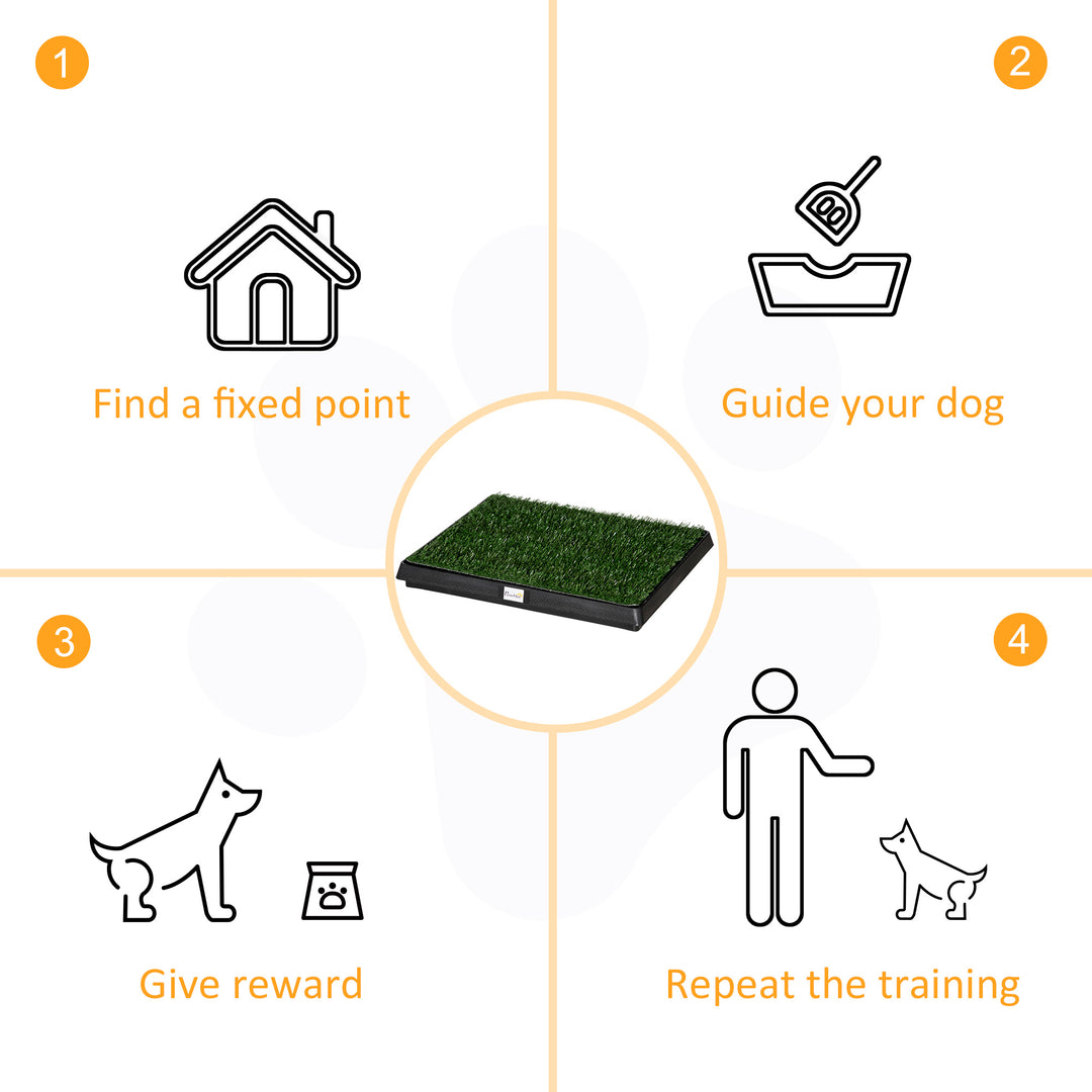 Indoor Pet Dog Toilet Mat Potty Tray Training Grass Restroom with Tray and Loo Pad