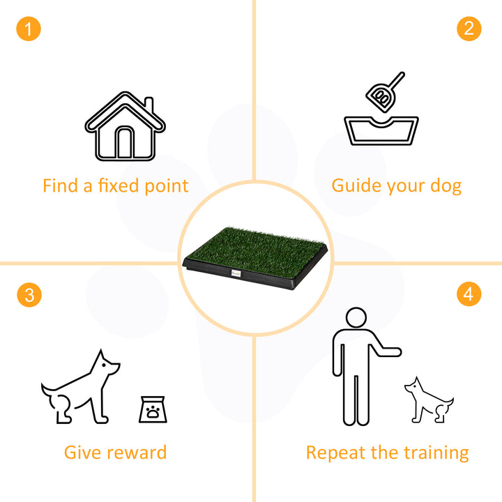 Indoor Pet Dog Toilet Mat Potty Tray Training Grass Restroom with Tray and Loo Pad